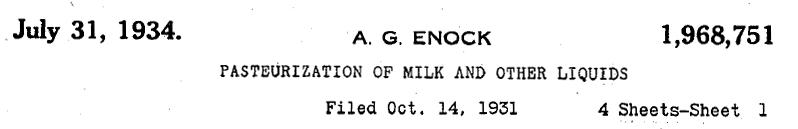 US1968751A - Pasteurization of milk and other liquids
